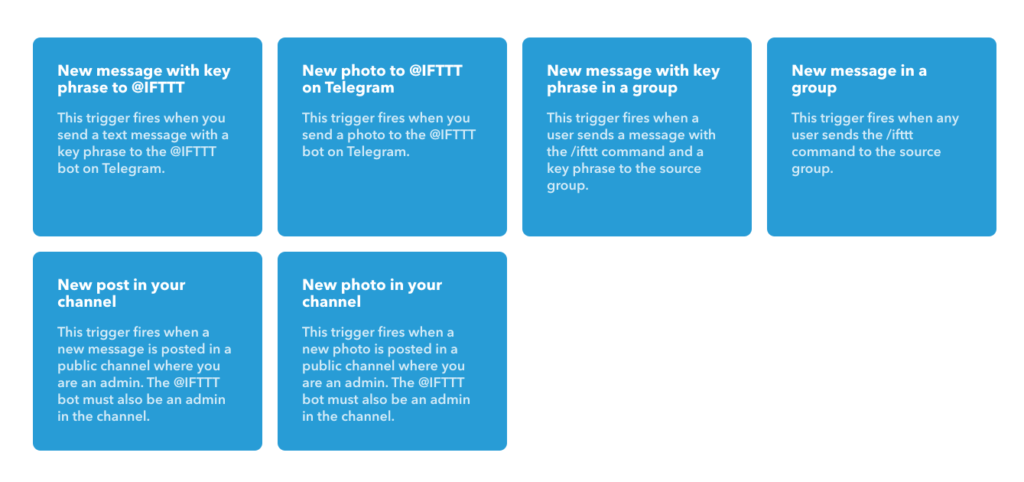 triggers Telegram sur IFTTT