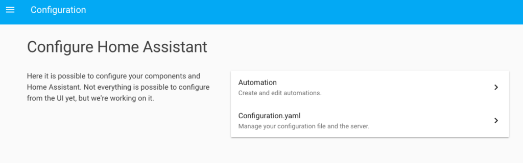 Ecran de configuration Ecran de configuration