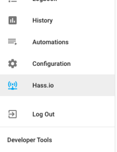 Menu Hass.io Menu Hass.io