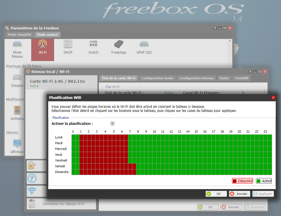 Freebox - Planification WIFI