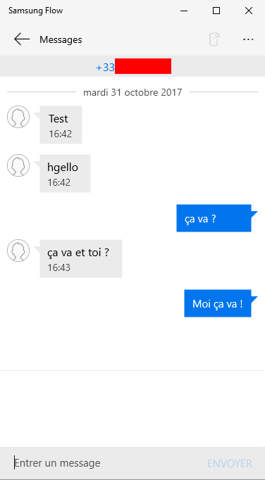 Répondre à un message dans Samsung Flow