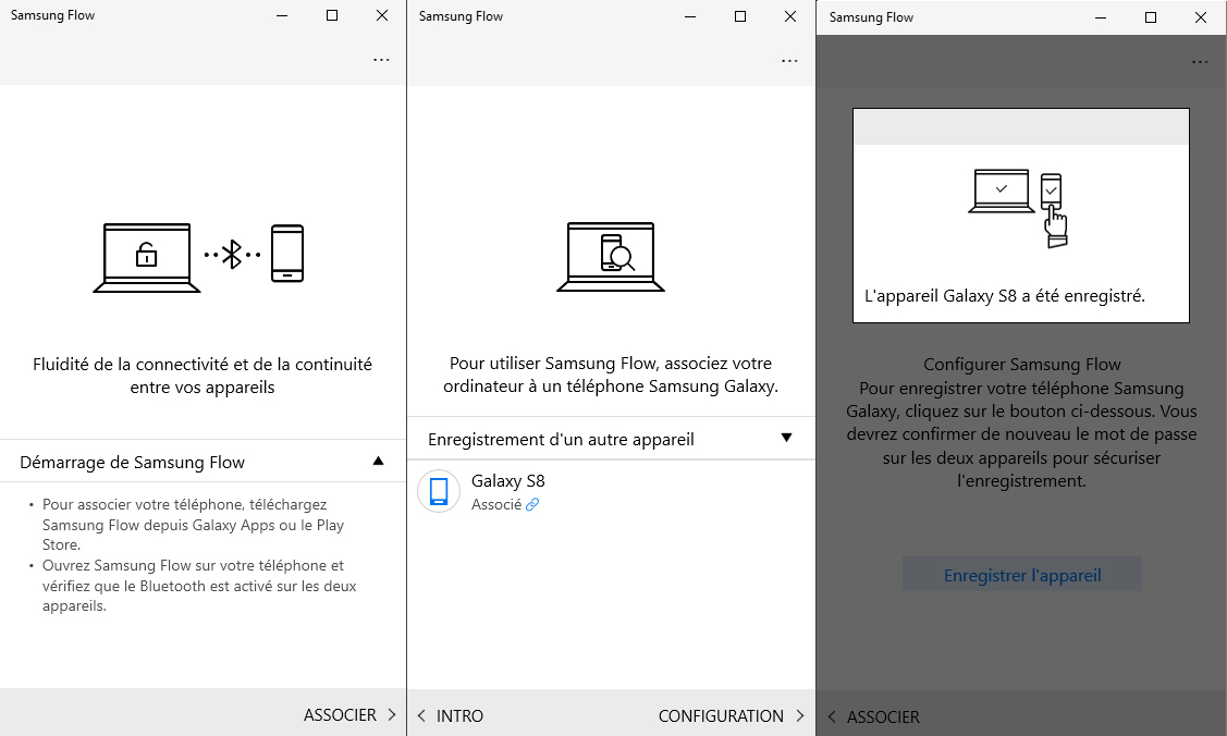 Connexion à Samsung Flow