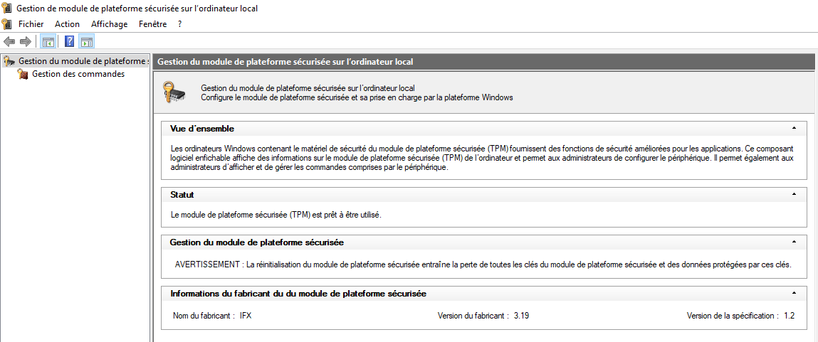 Vérifier votre module TPM sur Windows