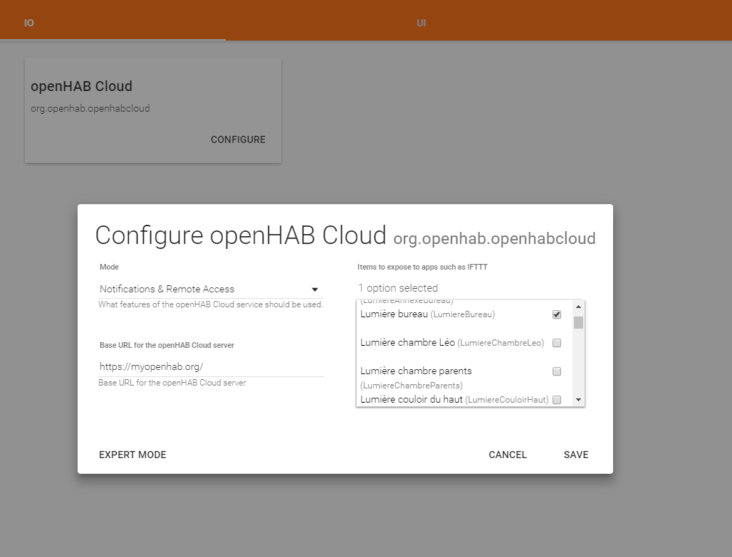openhab - configuration cloud 2