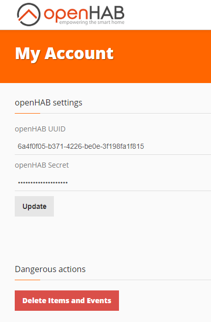 openhab - configuration cloud