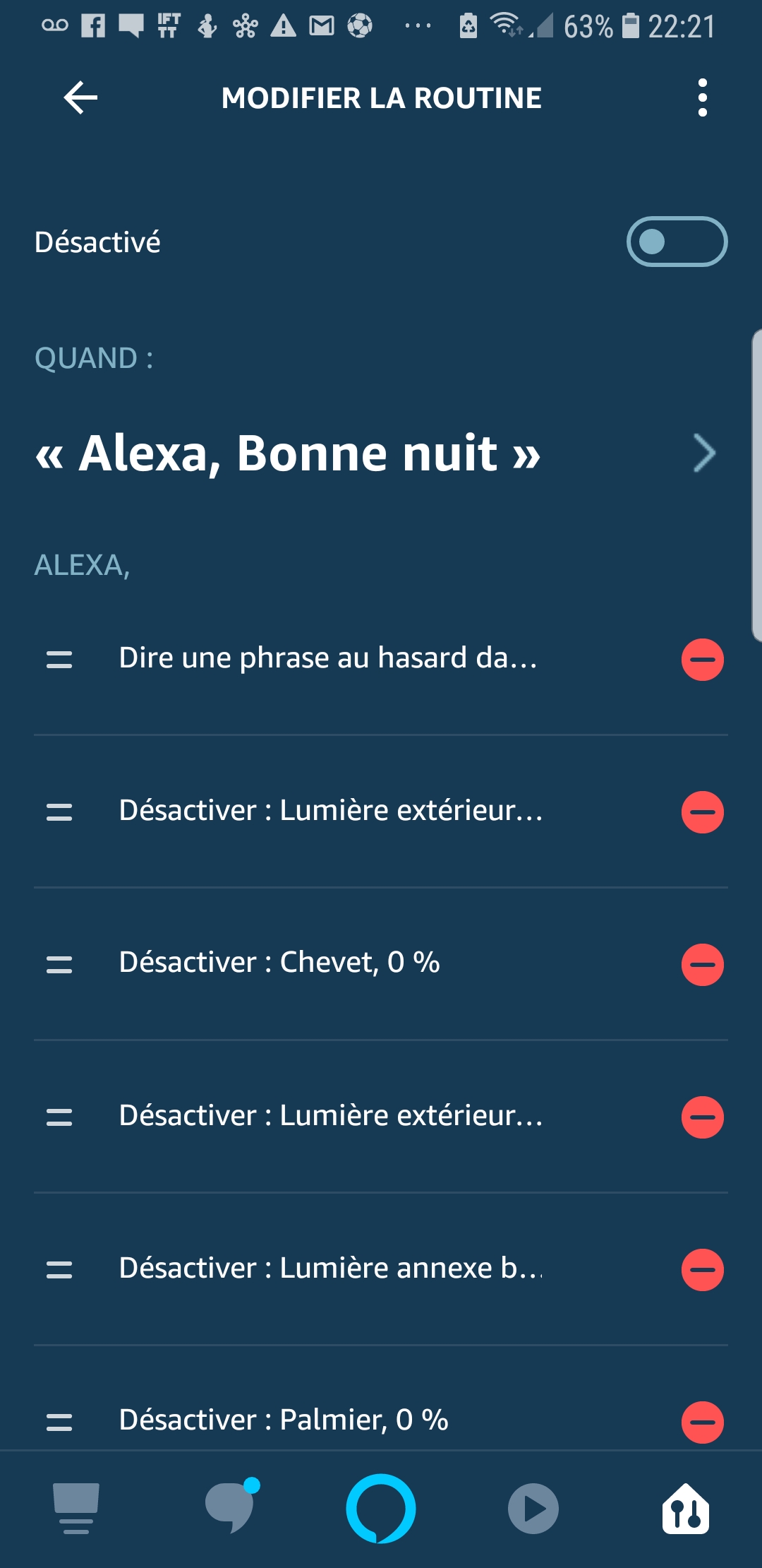 Création d'une routine Alexa